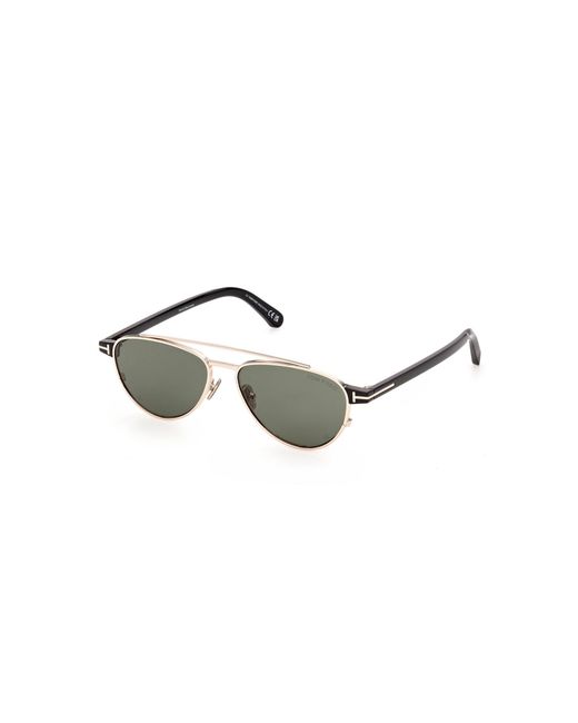Tom Ford Green Anthony Aviator-Frame Metal Sunglasses