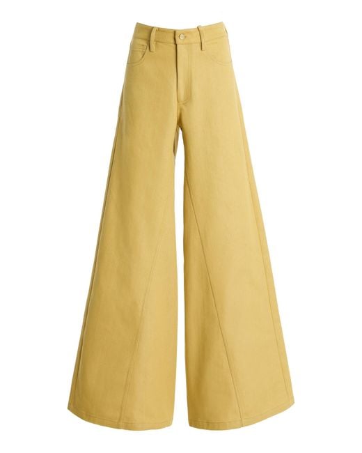 Alexis Yellow Dilo Cotton-Blend Wide-Leg Pants