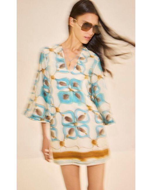 Alexis Multicolor Lonie Linen-Silk Mini Dress