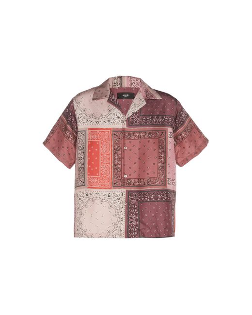 Amiri Pink Bandana Reconstructed Silk Shirt for men
