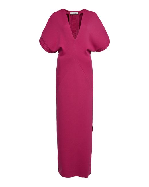 Lanvin Pink Layered Contrast Maxi Dress