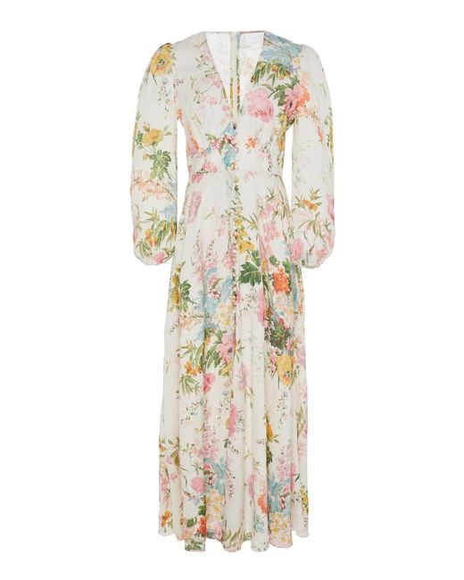 Zimmermann Heathers Floral Linen Maxi Dress | Lyst