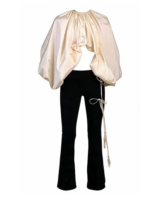 Salma Osman Multicolor Draped High-Neck Set