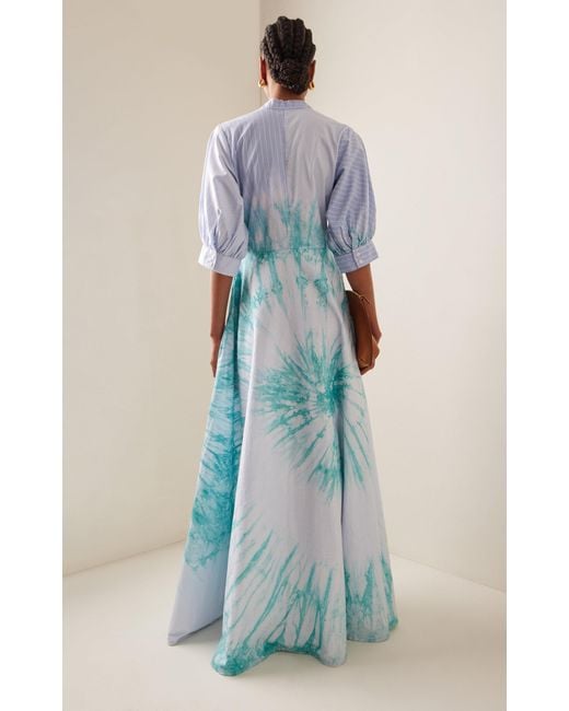 Busayo Blue Dayo Tie-dyed Cotton Maxi Dress