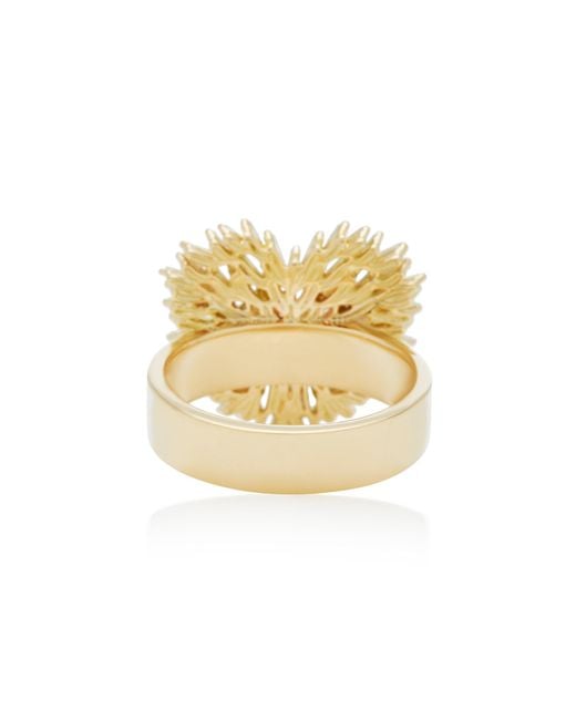 Suzanne Kalan 18k Yellow-gold And White Diamond Heart Ring