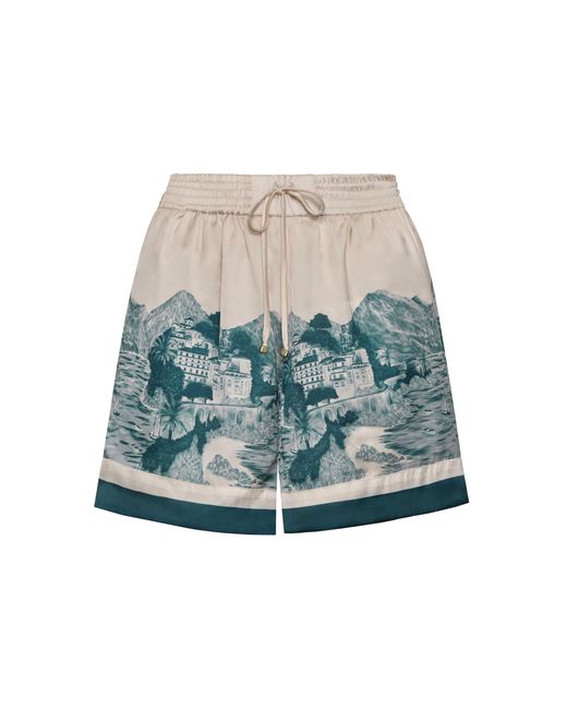 ANDRES OTALORA Blue Horizonte Satin Mini Shorts