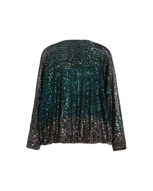 Elie Saab Green Sequin Cutout Blouse