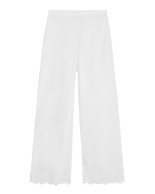 By Malene Birger White Gretana Cotton Wide-Leg Pants