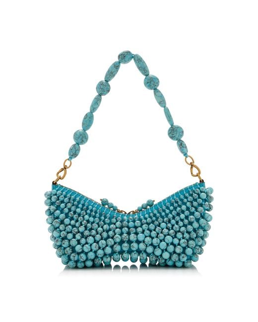 Cult Gaia Blue Mercier Beaded Clutch
