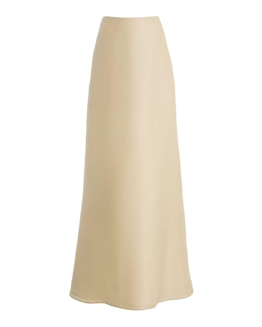 Calvin Klein Natural Noemi Floor-Length Silk Maxi Skirt