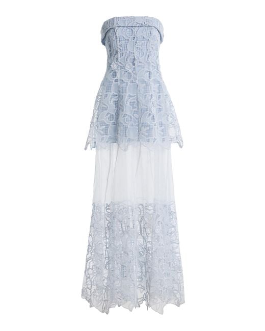 Jonathan Simkhai White Rennis Embroidered Bustier Gown