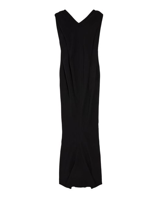 Balenciaga Black Silk-Wool Crepe Maxi Dress
