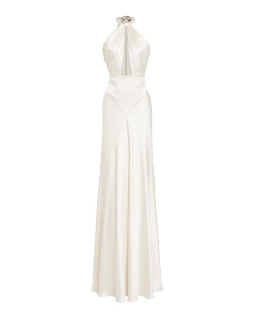 White Satin Halter Dress Halter Dress Zara White Silk Dress Dorota Satin  White Satin Halter