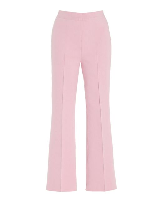 High Sport Pink Exclusive Kick Stretch-cotton Knit Cropped Flared Pants