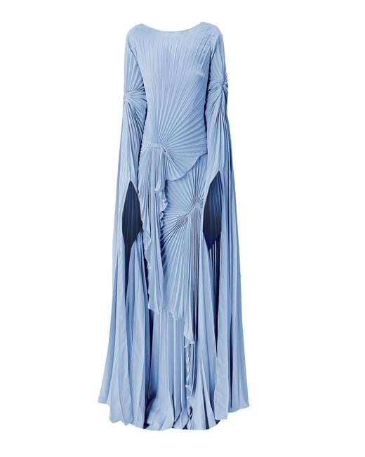Georgia Hardinge Blue Waterfall Georgette Maxi Dress