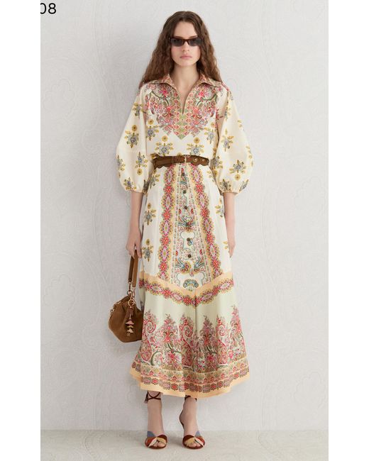 Etro Natural Small Suede Vela Blossom Shoulder Bag
