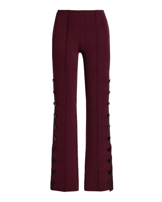 Proenza Schouler Red Martina Embellished Jersey Skinny-Leg Pants