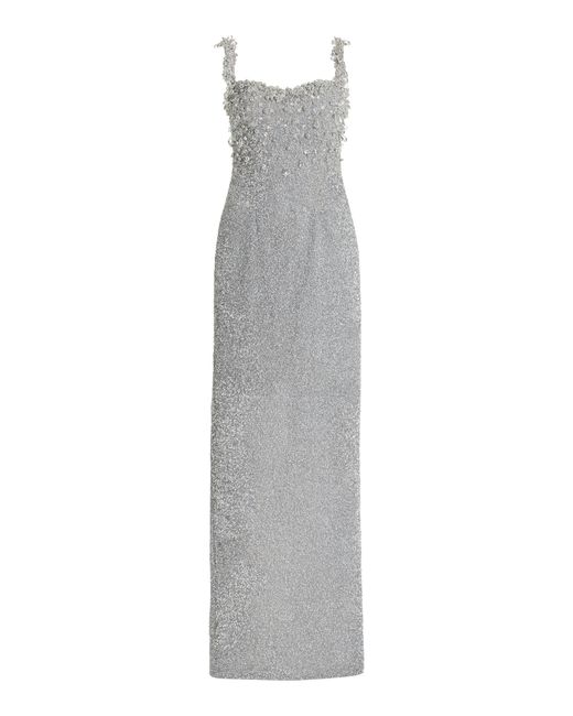 Pamella Roland Gray Sequined Gown