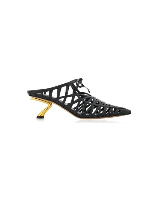 Ferragamo Black Cirry 55 Leather Mules