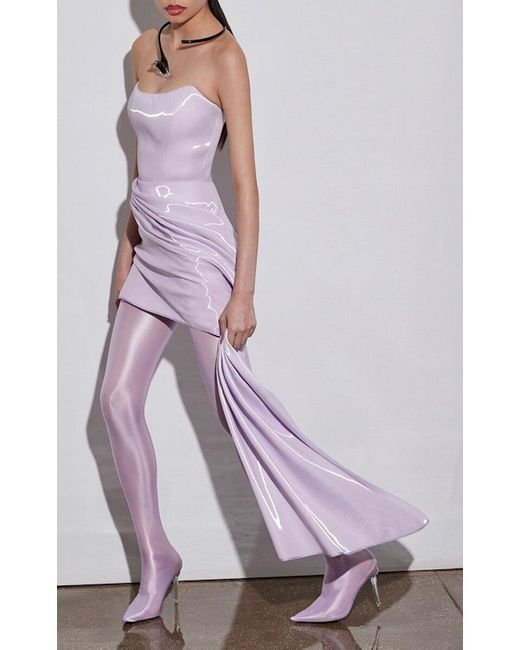 Kate Barton Purple Liquid Draped Mini Skirt