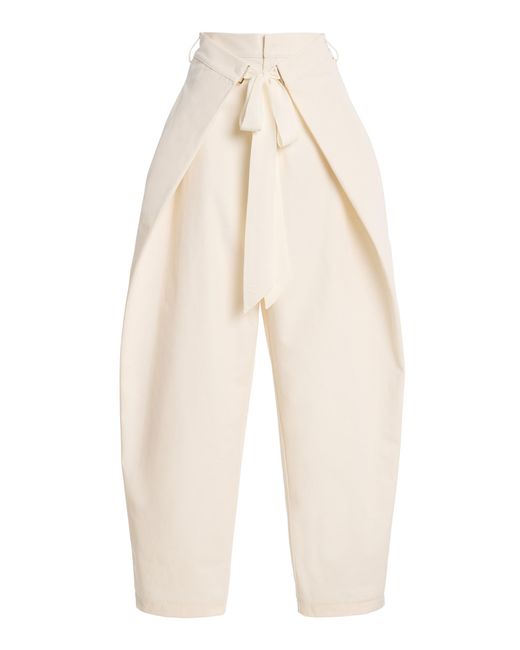 DARKPARK White Stella Tie-Front Cotton-Blend Pants