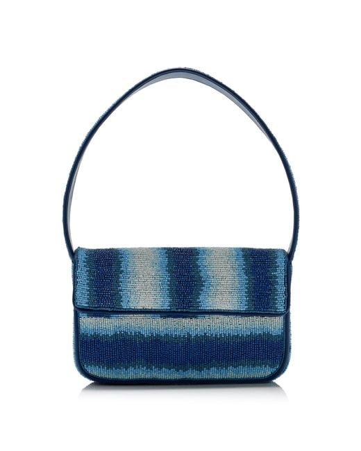 Staud Blue Tommy Beaded Bag