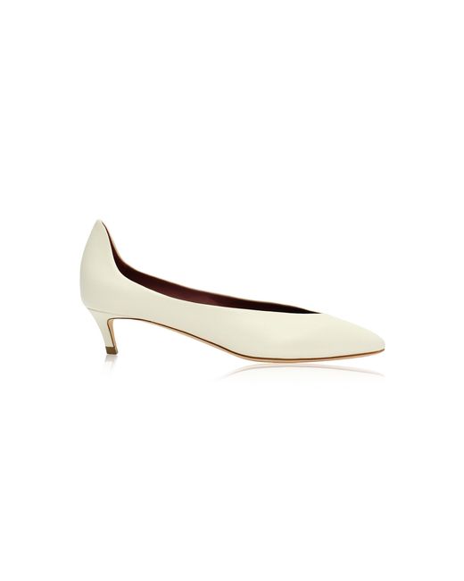 Magda Butrym White Cream Leather Kitten Heels
