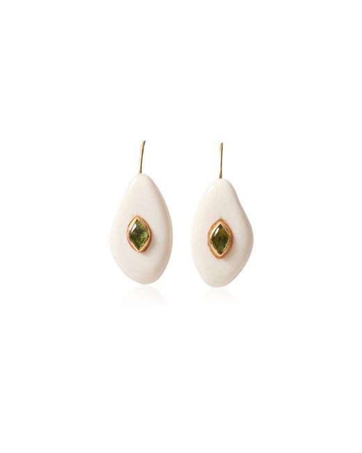 Chan Luu White Pebble Peridot Earrings