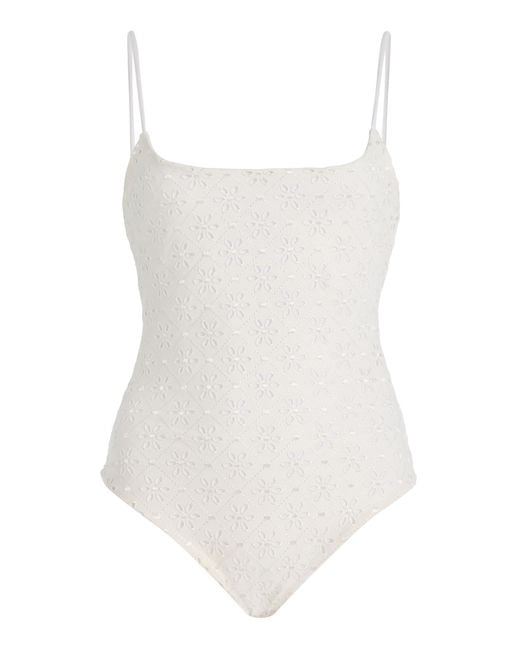 Juillet White Imey Broderie Anglaise One-Piece Swimsuit