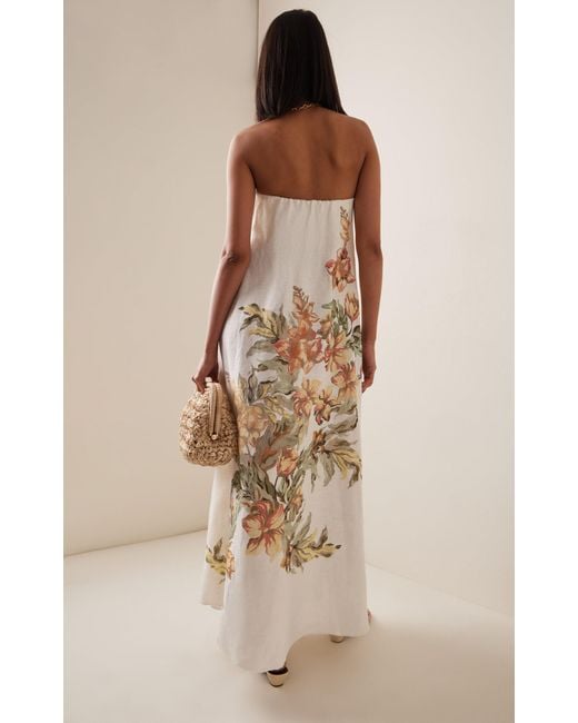 Significant Other White Parisa Strapless Linen Maxi Dress