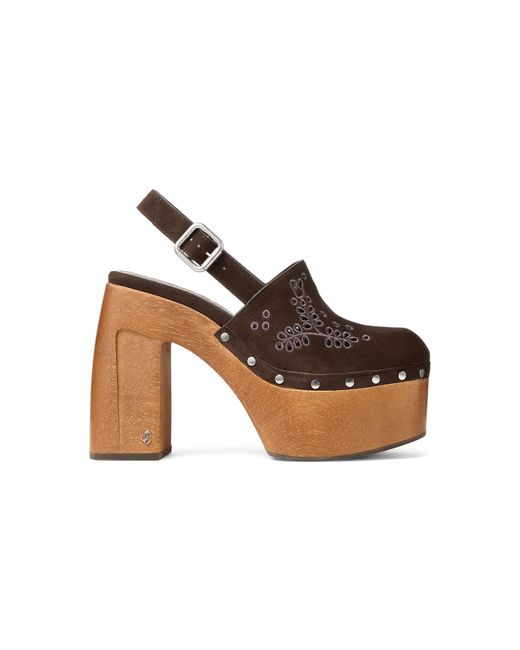 Jimmy Choo Brown Alida Suede Platform Clogs