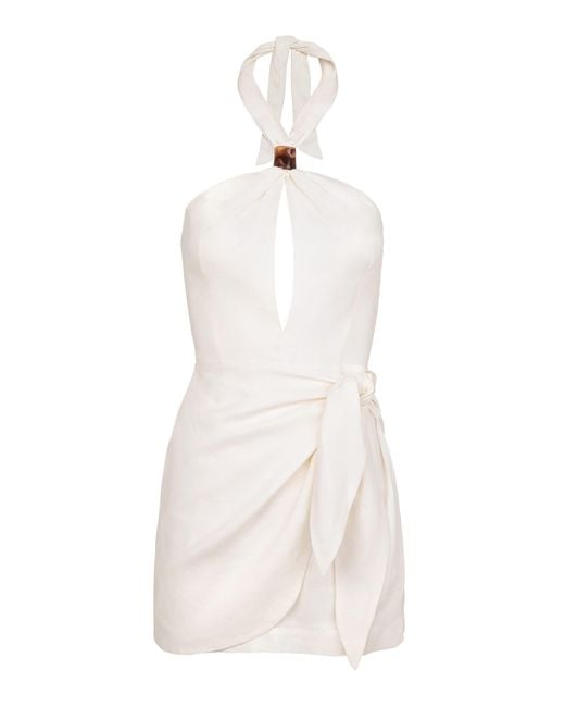 ViX White Luna Keyhole Mini Dress