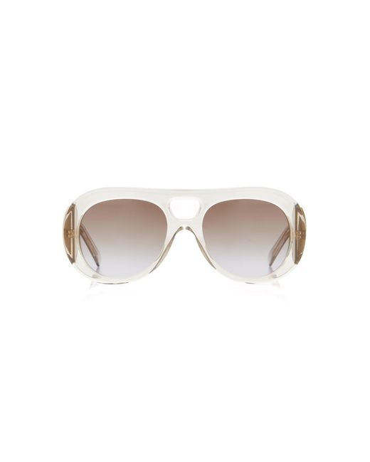 Givenchy White Bold Aviator-Frame Acetate Sunglasses