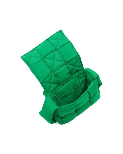 Bottega Veneta Green Mini Cassette Nylon Crossbody Bag