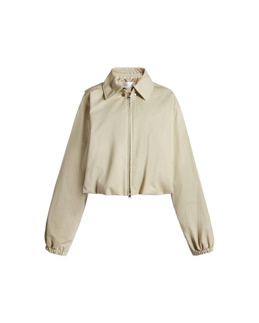 Victoria Beckham Natural Paneled Cotton Bomber Jacket
