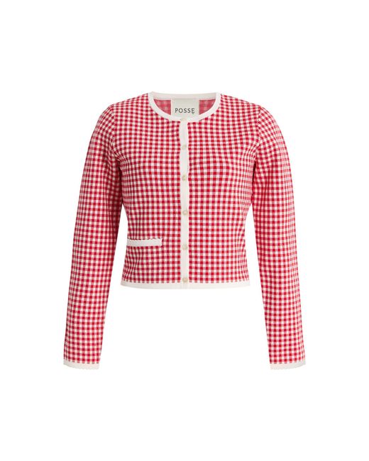 Posse Red Micah Gingham Knit Cardigan