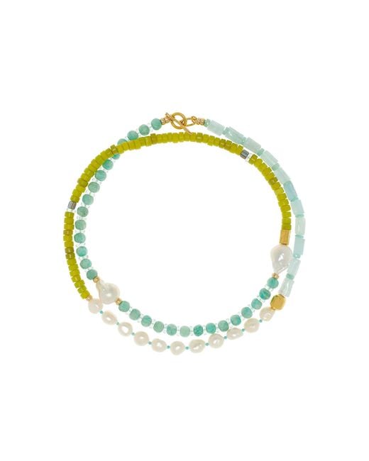 Lizzie Fortunato Yellow Cabana-Plated-Stone Necklace