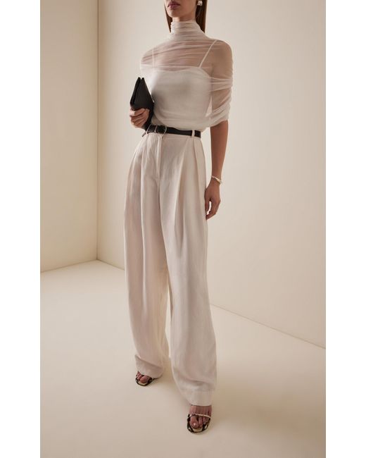 Christopher Esber White Chisto Sheer Silk Top