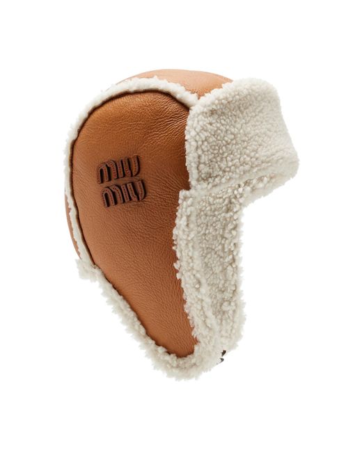 Miu Miu White Shearling Hat
