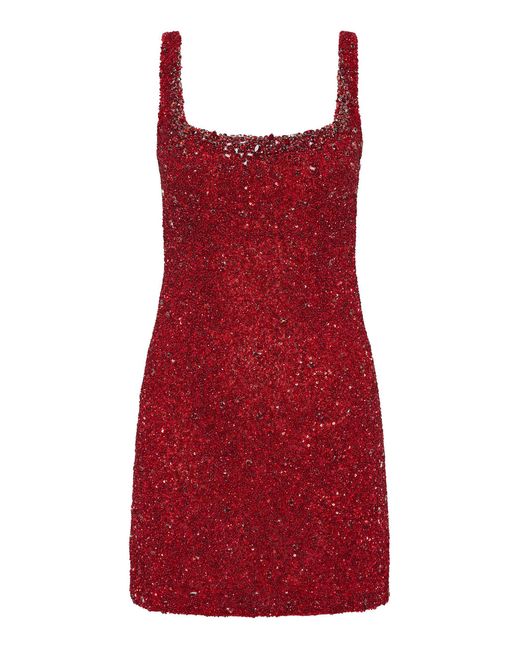 Rachel Gilbert Red Kaity Embellished Mini Dress