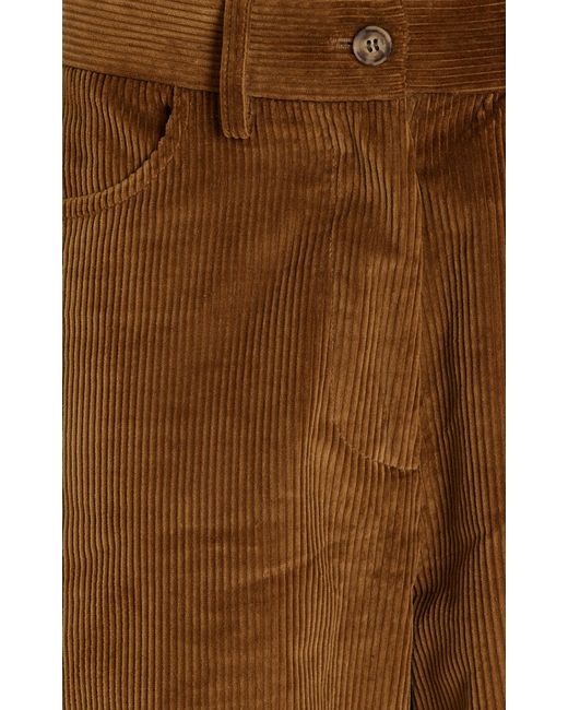 House of Dagmar Brown Organic Cotton Corduroy Wide-leg Pants