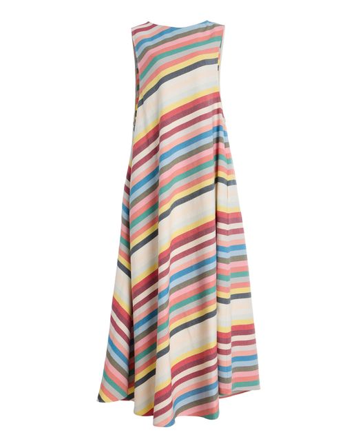 marrakshi life exclusive riviera striped cotton maxi dress Marrakshi Life Exclusive Riviera Striped Cotton Maxi Dress in White