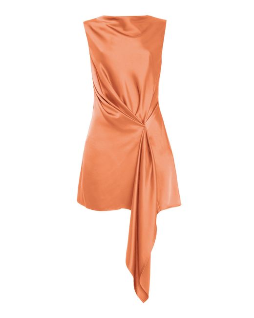 Significant Other Orange Alyssa Satin Mini Dress