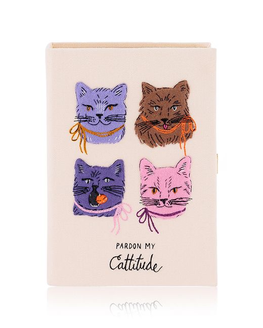 Olympia Le-Tan Pink Pardon My Cattitude Clutch