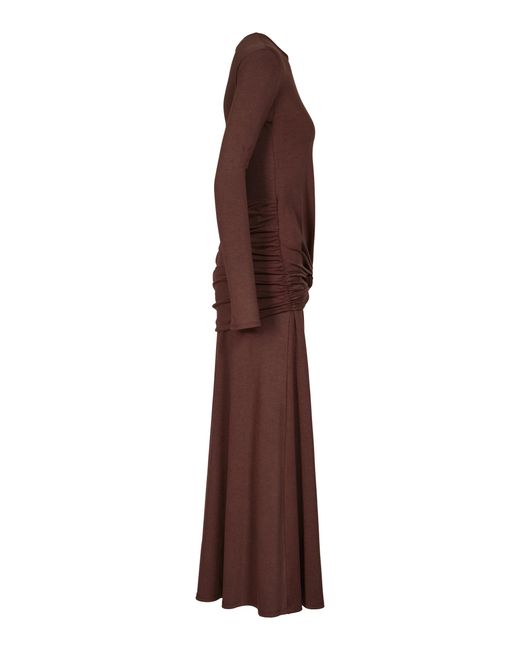 Johanna Ortiz Brown Sail Shade Twisted Midi Dress