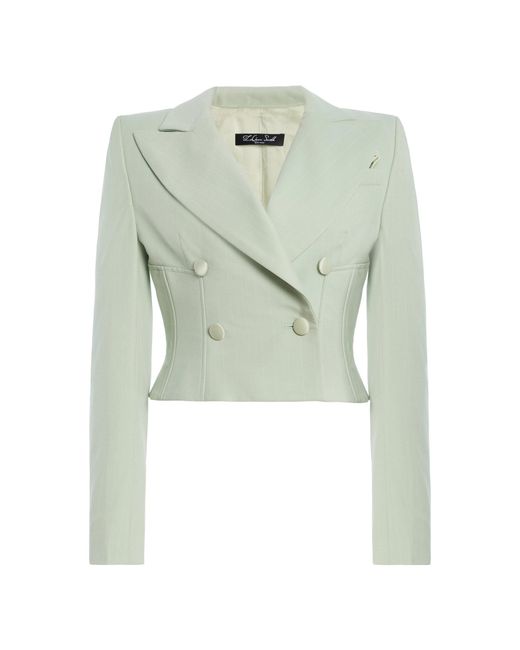 LAQUAN SMITH Green Structured Cropped Corset Jacket