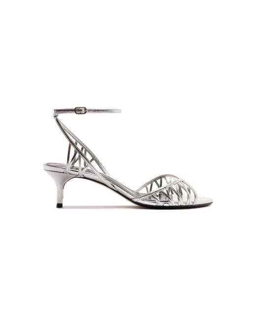 Alexandre Birman Metallic Solene Leather Sandals