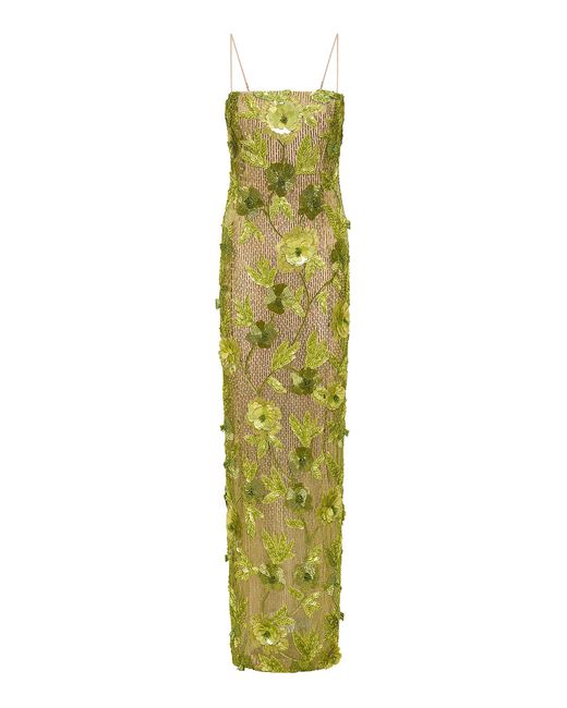 Rachel Gilbert Green Pierre Embellished Gown