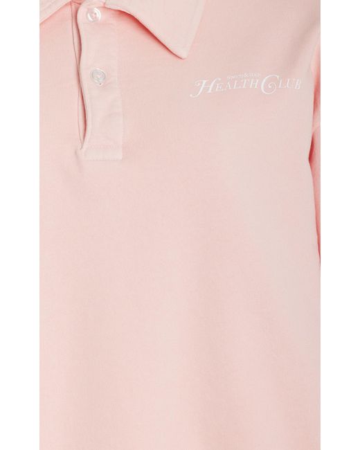 Sporty & Rich Pink Rizzoli Cropped Cotton Polo Sweatshirt