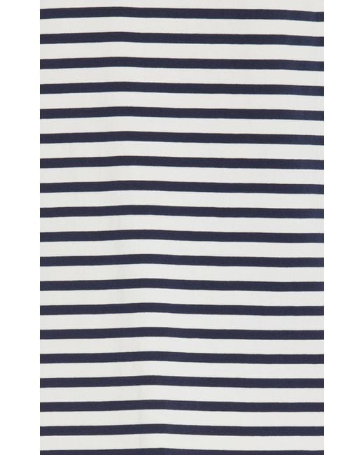 Matteau Blue Striped Cotton Mini Shift Dress